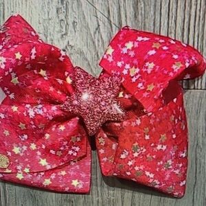 Starry Red Hair Bow for Kids